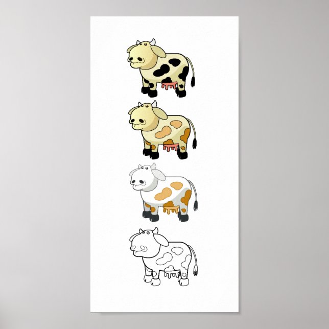 Cartoon Dairy Cows Canvas Print (Front)