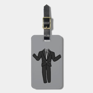 Cartoon Dark Grey Tuxedo Suit  Luggage Tag
