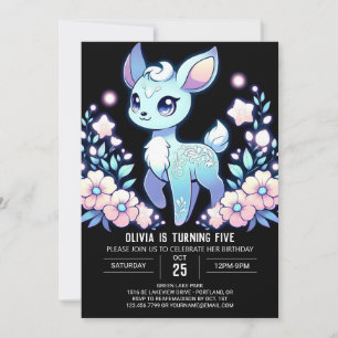 Cartoon Deer Digital Birthday Invitation