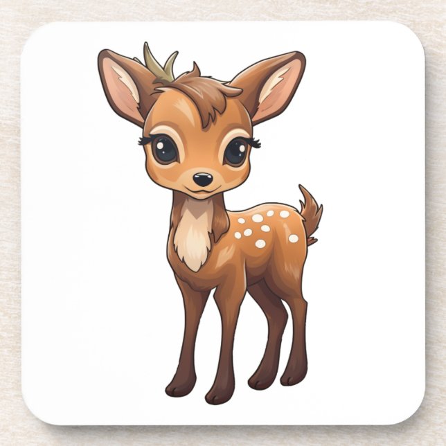  Cartoon deer illustration Coaster (Front)