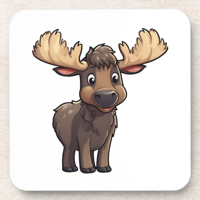 Cartoon deer illustration coaster (Front)