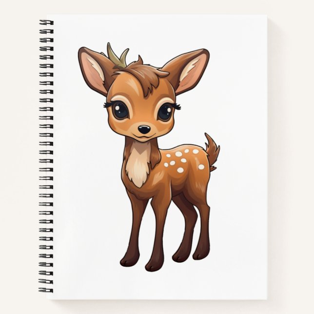  Cartoon deer illustration Notebook (Front)