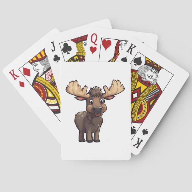 Cartoon deer illustration playing cards (Back)