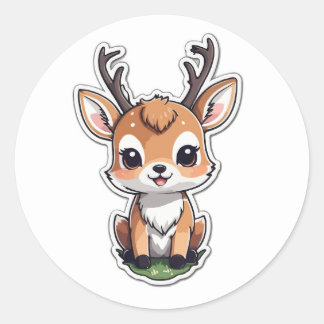 Cartoon Deer Illustration - Wildlife Sticker