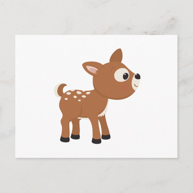 Cartoon Deer Postcard (Front)