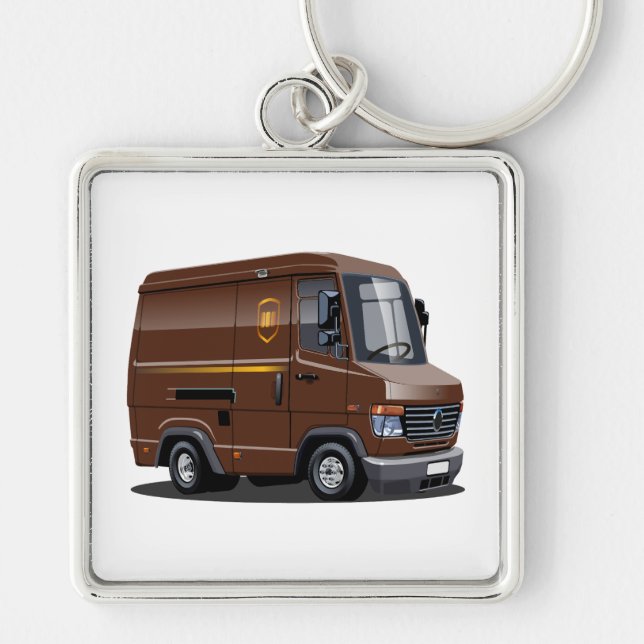 Cartoon delivery van key ring (Front)