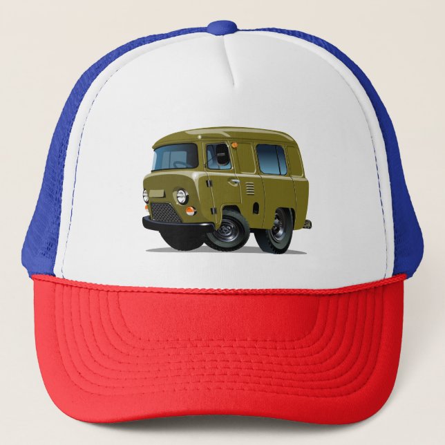 Cartoon delivery van trucker hat (Front)