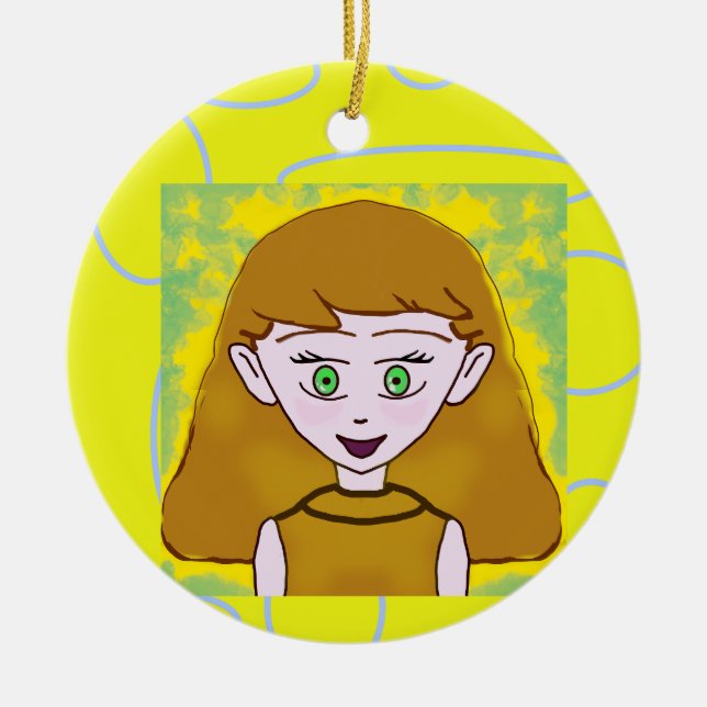 Cartoon Design  Ceramic Ornament (Front)