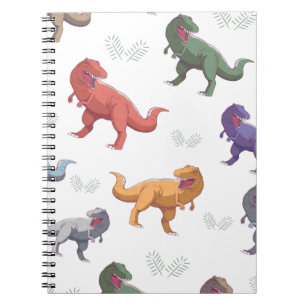Cartoon dinosaur dino t rex Pattern Cute Summer Notebook