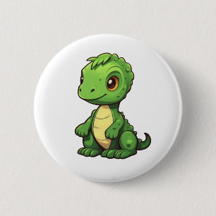 Cartoon dinosaur illustration 6 cm round badge