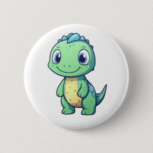 Cartoon dinosaur illustration 6 cm round badge