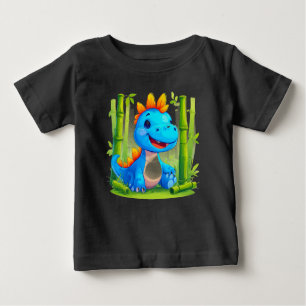 Cartoon Dinosaur in Bamboo Forest Baby T-Shirt