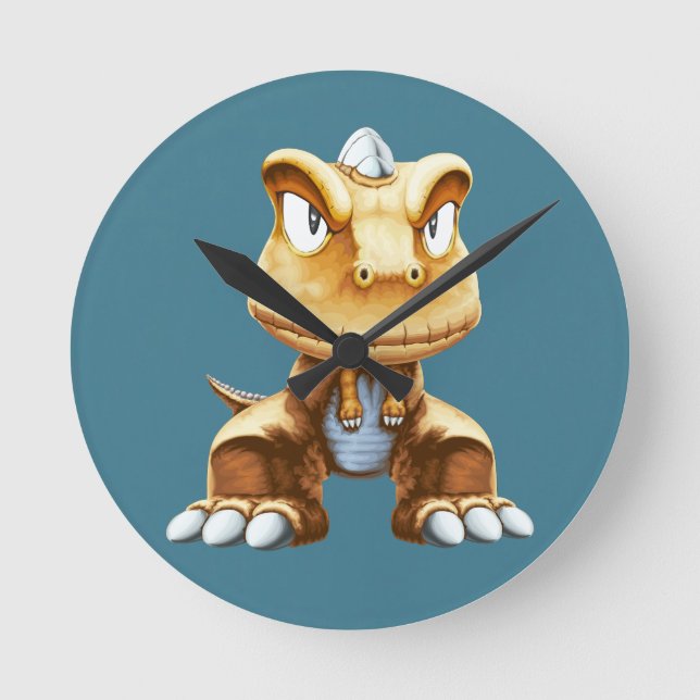 Cartoon Dinosaur Round Clock (Front)