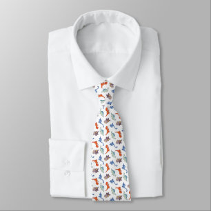 Cartoon Dinosaurs Your Background Colour Tie