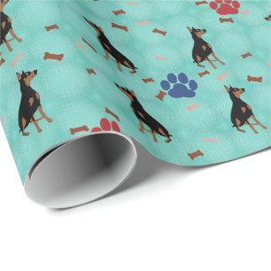 Cartoon Doberman Wrapping Paper
