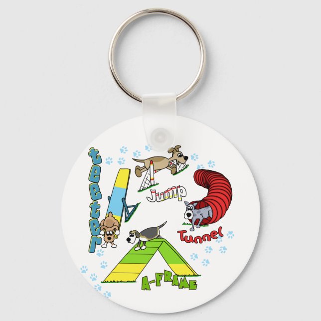 Cartoon Dog Agility Keychain (Front)