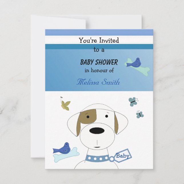 Cartoon Dog Baby Shower Invitation (Front)