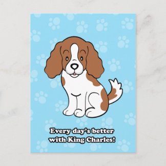Cartoon Dog Cavalier King Charles Postcard