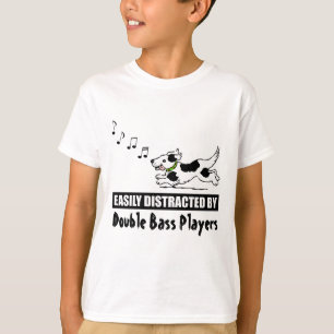 Cartoon Dog Distracted by Double Bass Players T-Shirt