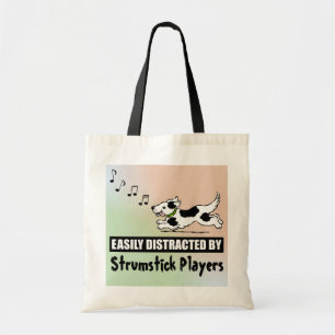 Cartoon Dog Distracted by Strumstick Players Tote Bag