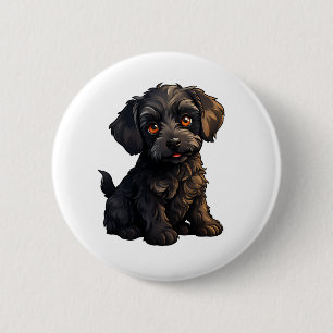 Cartoon dog illustration 6 cm round badge