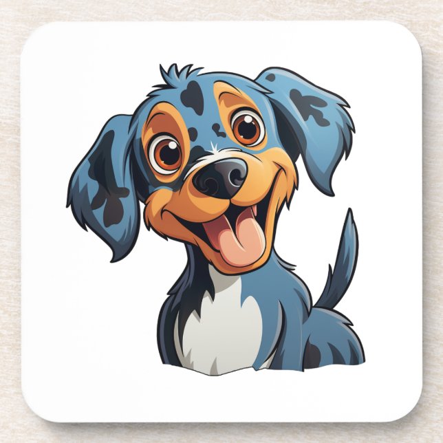 Cartoon dog illustration coaster (Front)