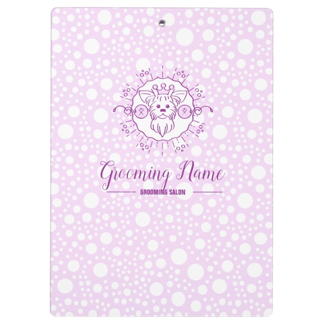 Cartoon Dog Illustration for Grooming Clipboard (Back)