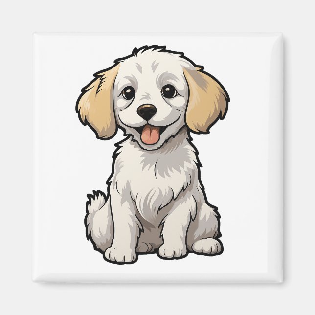 Cartoon dog illustration magnet (Front)