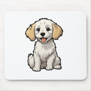 Cartoon dog illustration mouse pad