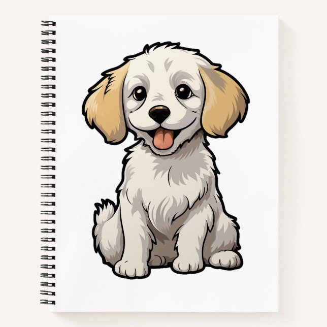 Cartoon dog illustration notebook (Front)