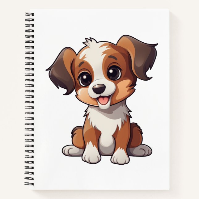 Cartoon dog illustration notebook (Front)