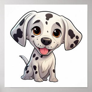 Cartoon dog illustration poster