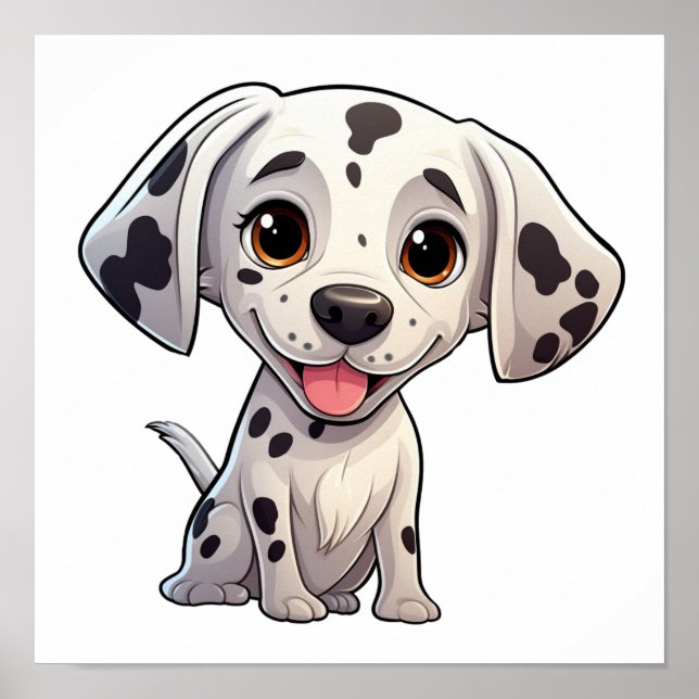 Cartoon dog illustration poster (Front)
