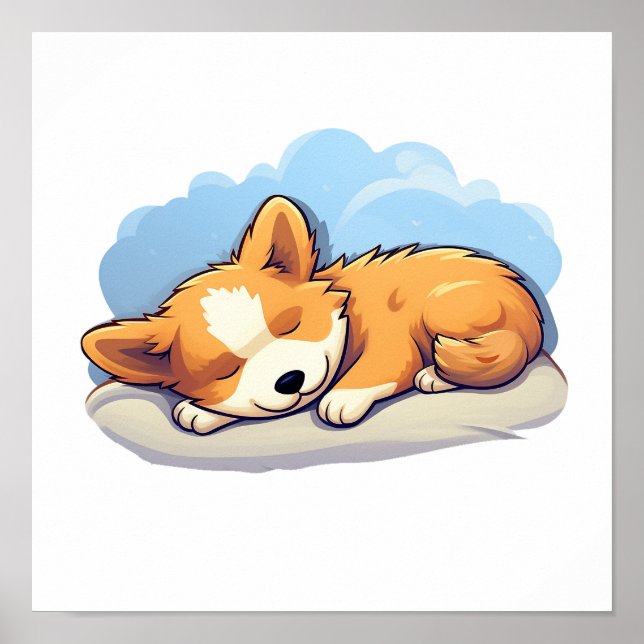 Cartoon dog illustration poster (Front)