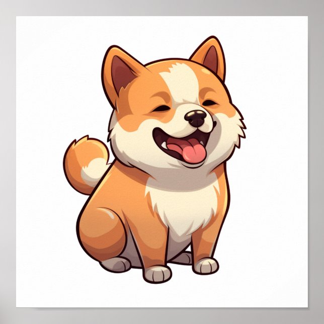Cartoon dog illustration poster (Front)