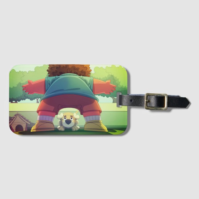 Cartoon Dog Luggage Tag (Front Horizontal)