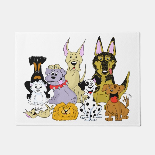 Cartoon Dog Pack Doormat (Front)
