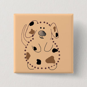 Cartoon Dog Tshirts and Gifts 15 Cm Square Badge