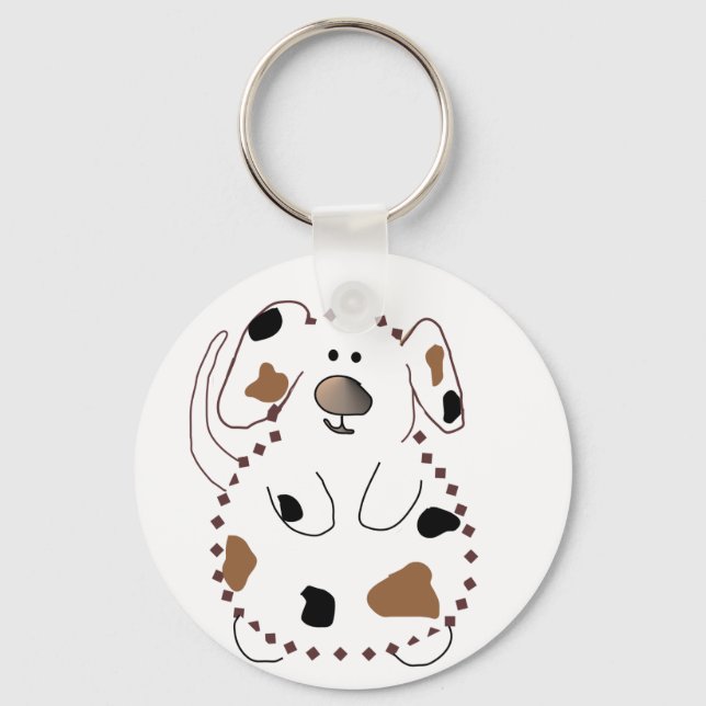 Cartoon Dog Tshirts and Gifts Key Ring (Front)