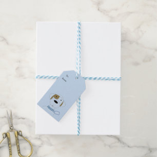 Cartoon Dog with a Blue Collar Gift Tags