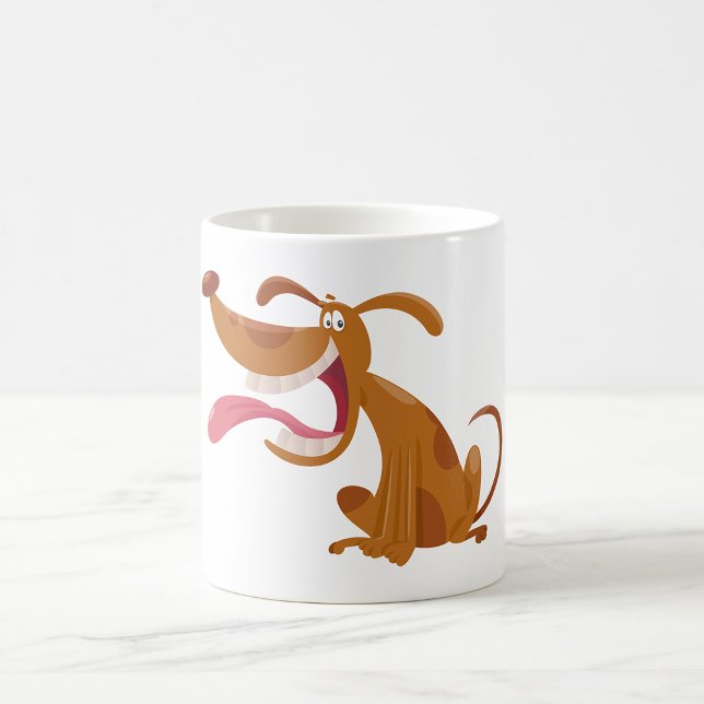 Cartoon Dog with Big Smile and Tongue Out Coffee Mug (Creator Uploaded)