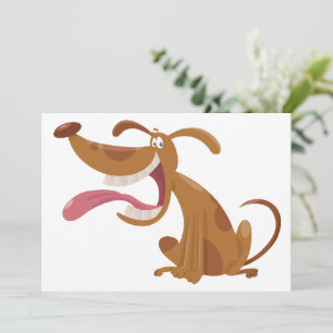 Cartoon Dog with Big Smile and Tongue Out Invitation