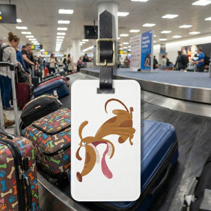 Cartoon Dog with Big Smile and Tongue Out Luggage Tag