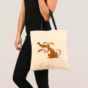 Cartoon Dog With Tongue Out Tote Bag