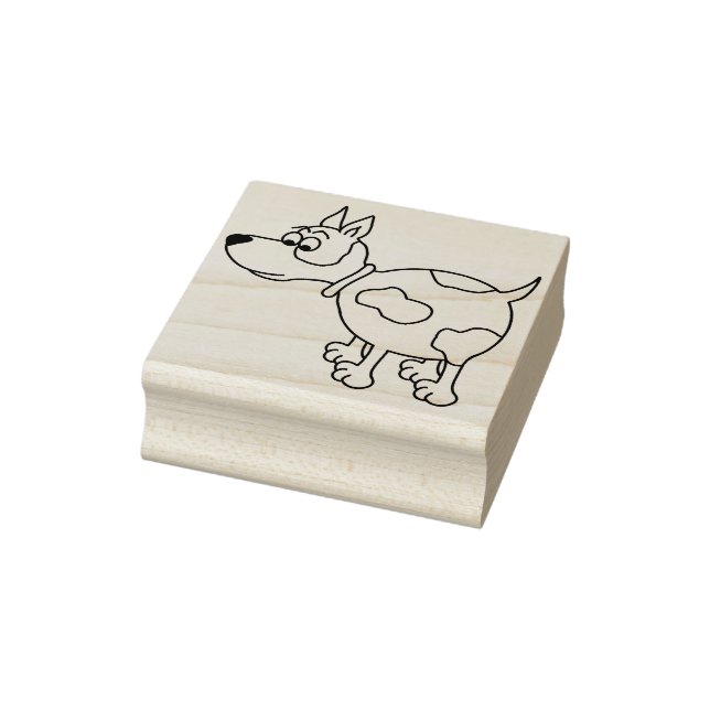 Cartoon Dog Wood Mounted Rubber Stamp (Stamp)