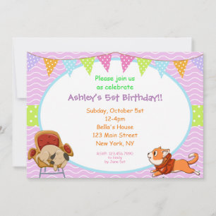 Cartoon Dogs Cute Invitation