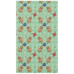 Cartoon Dogs - Dachsund Red Tiled v1 Tablecloth