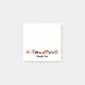 cartoon dogs postit post-it notes
