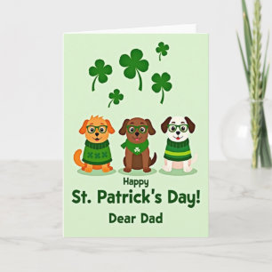 Cartoon Dogs St Patricks Day Card