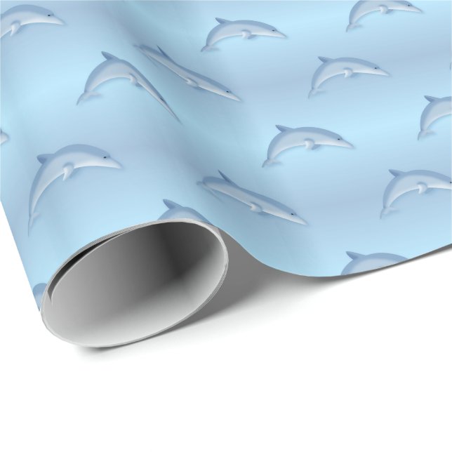 Cartoon Dolphins fun wrapping paper (Roll Corner)